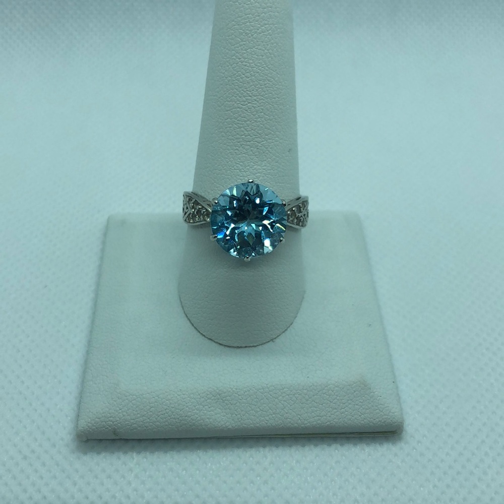 Sterling silver Aquamarine ring size 10